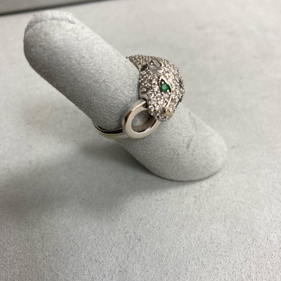 EFFY Signature 14K White Gold Diamond and Emerald Ring - Picture 4 of 5